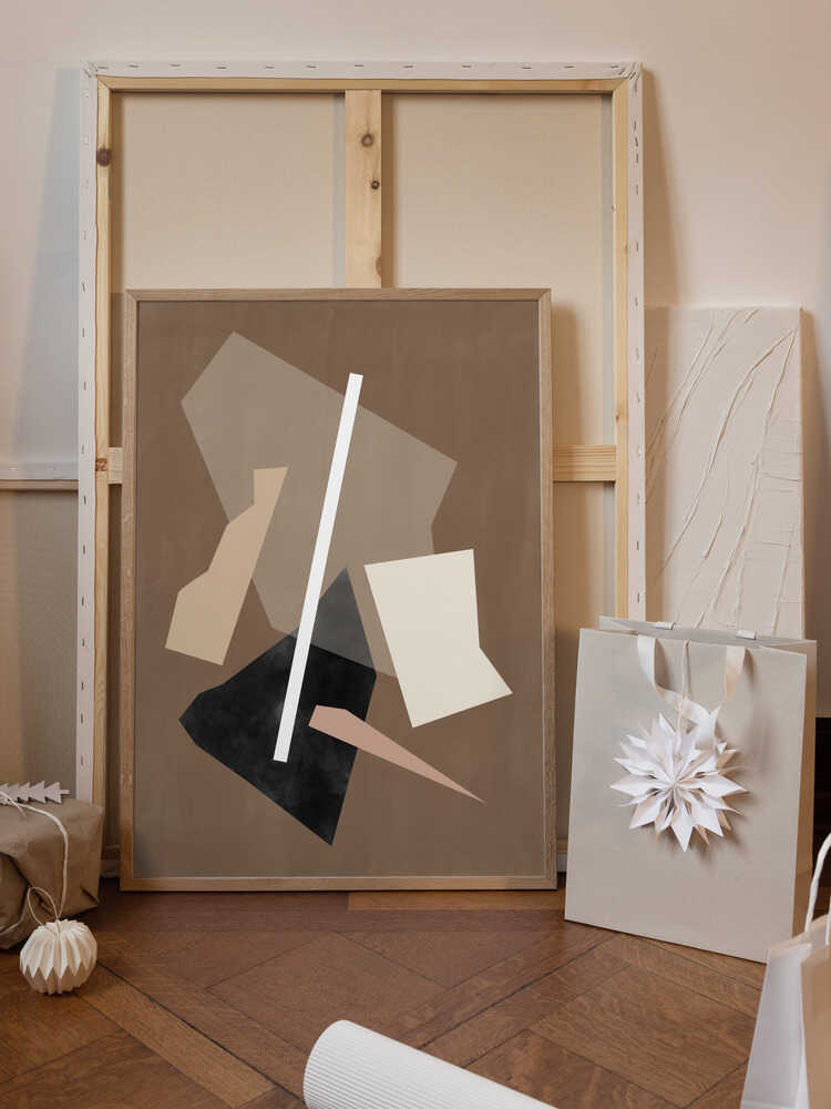 Brown Paper Cuts Painting