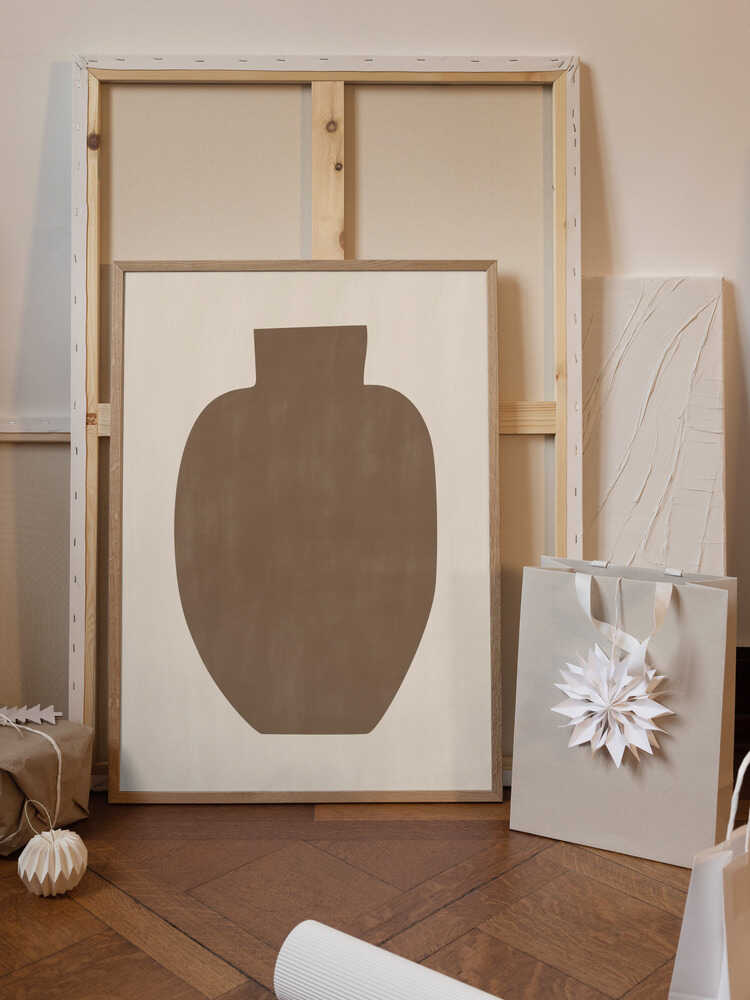 Brown Silhouette of a Vase