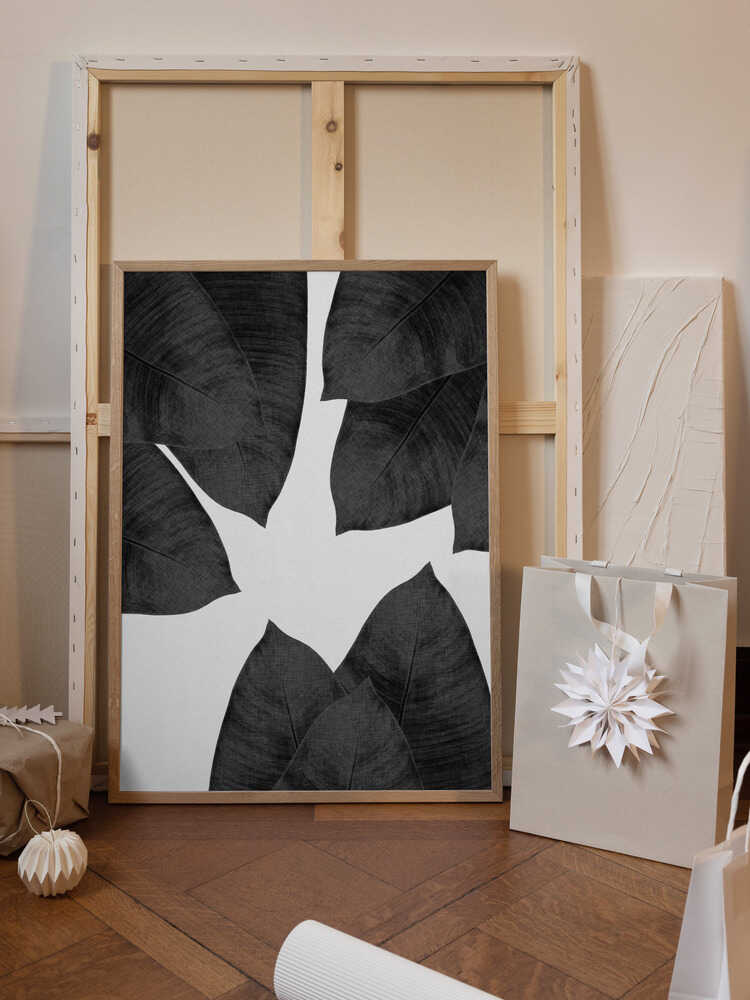 Banana Leaf Black & White I