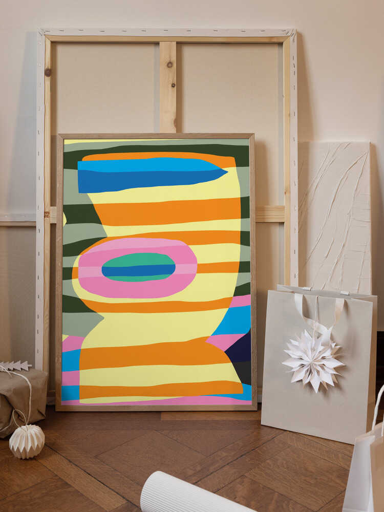 Colorful Geometric Shapes And Layered Patterns