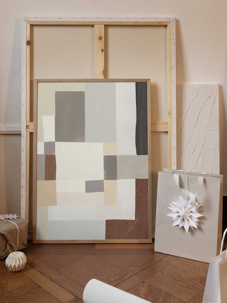 Neutral color geometrical abstract 02