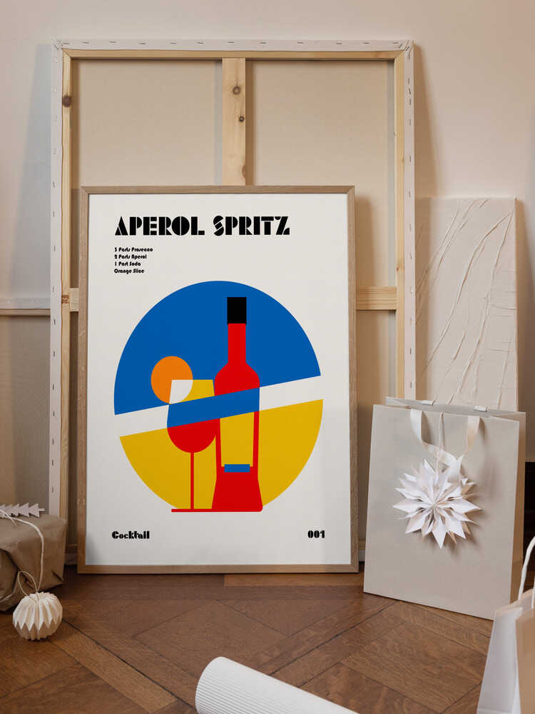 Aperol Spritz Cocktail Bauhaus Art Print