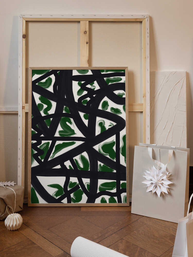 Black Lines Over A White Background