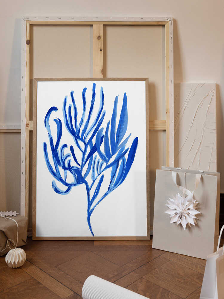 Blue Aquatic Plant Poster 4