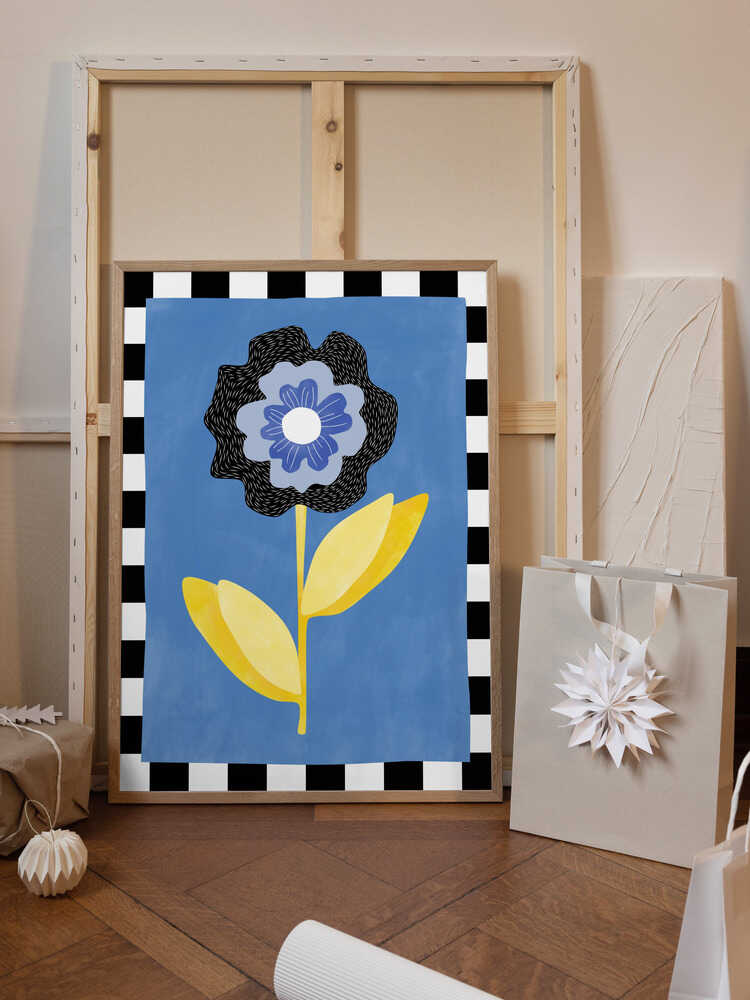 Flower with a Blue and Black Petal