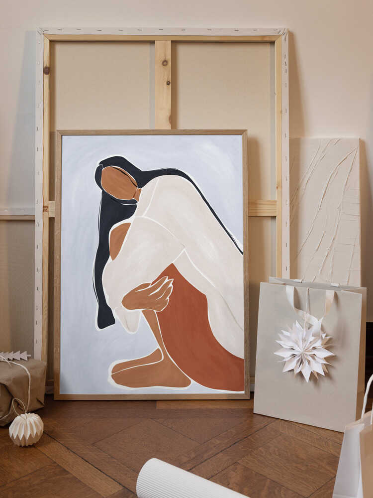 Woman Embracing Herself Print By Ivy Green Illustrations