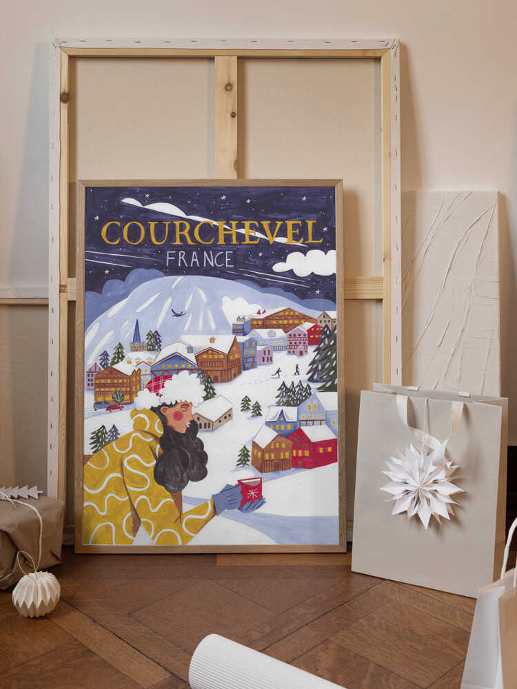 Travel Poster woman in France, Courchevel