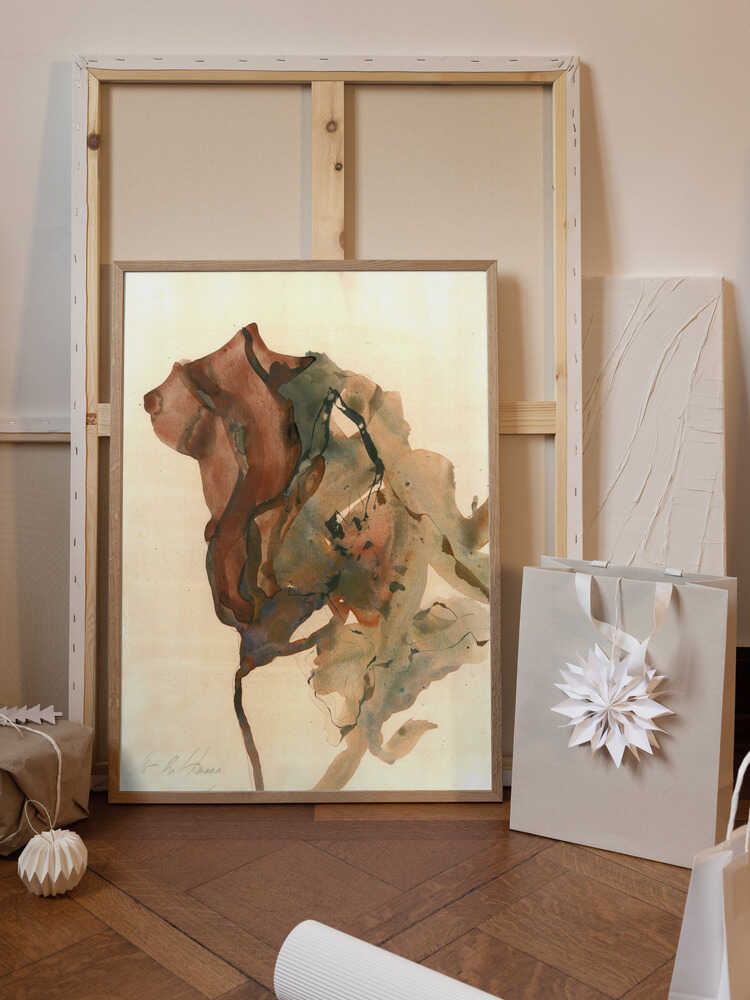 Organic Shapes in Earthy Tones of Brown and Green