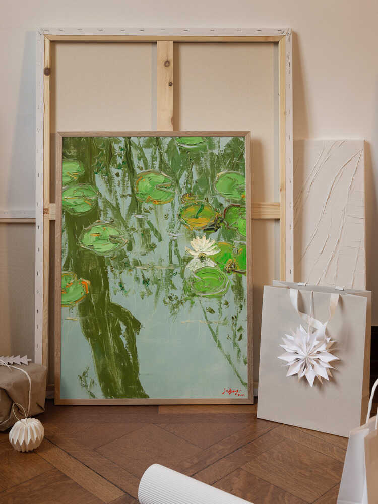 White Water Lily in Pond