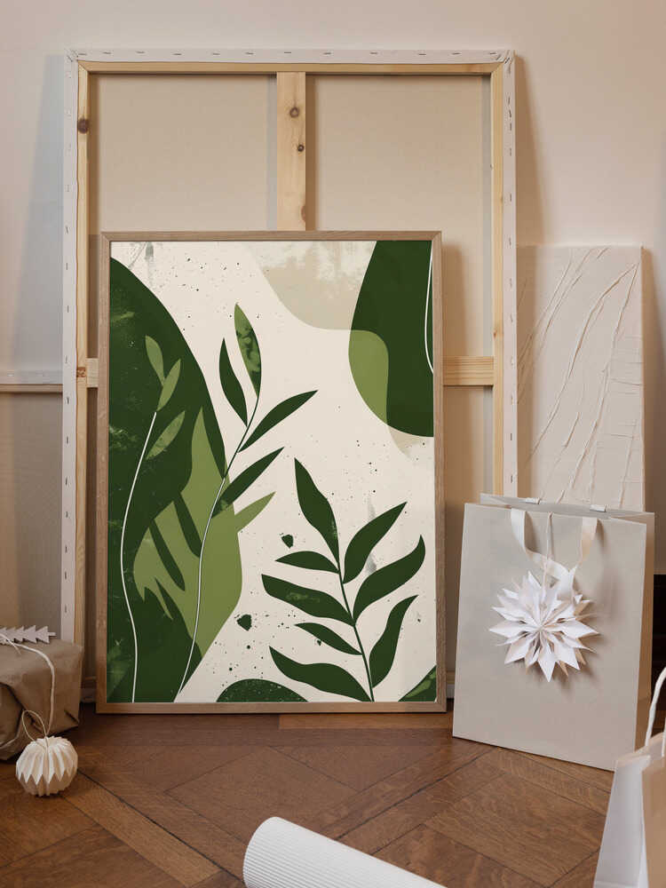 Green Abstract Leaves No 2