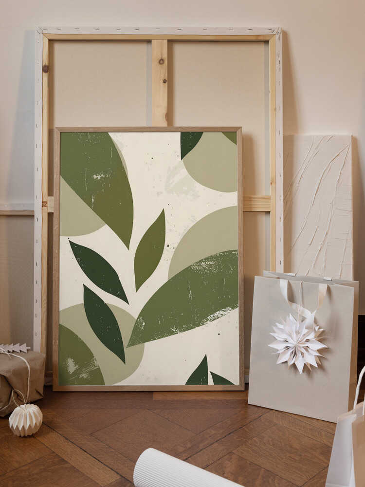 Green Abstract Leaves No 3