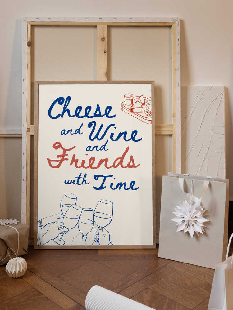 Cheese and wine..., Text + Illustration