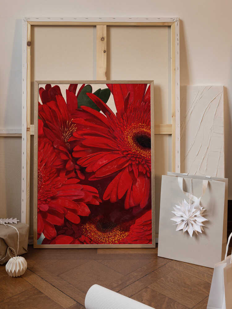 Red Gerbera Daisy Detail