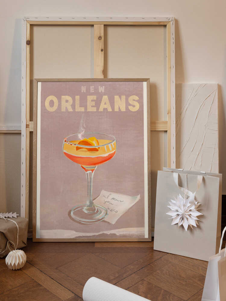 New Orleans Cocktail Travel Poster