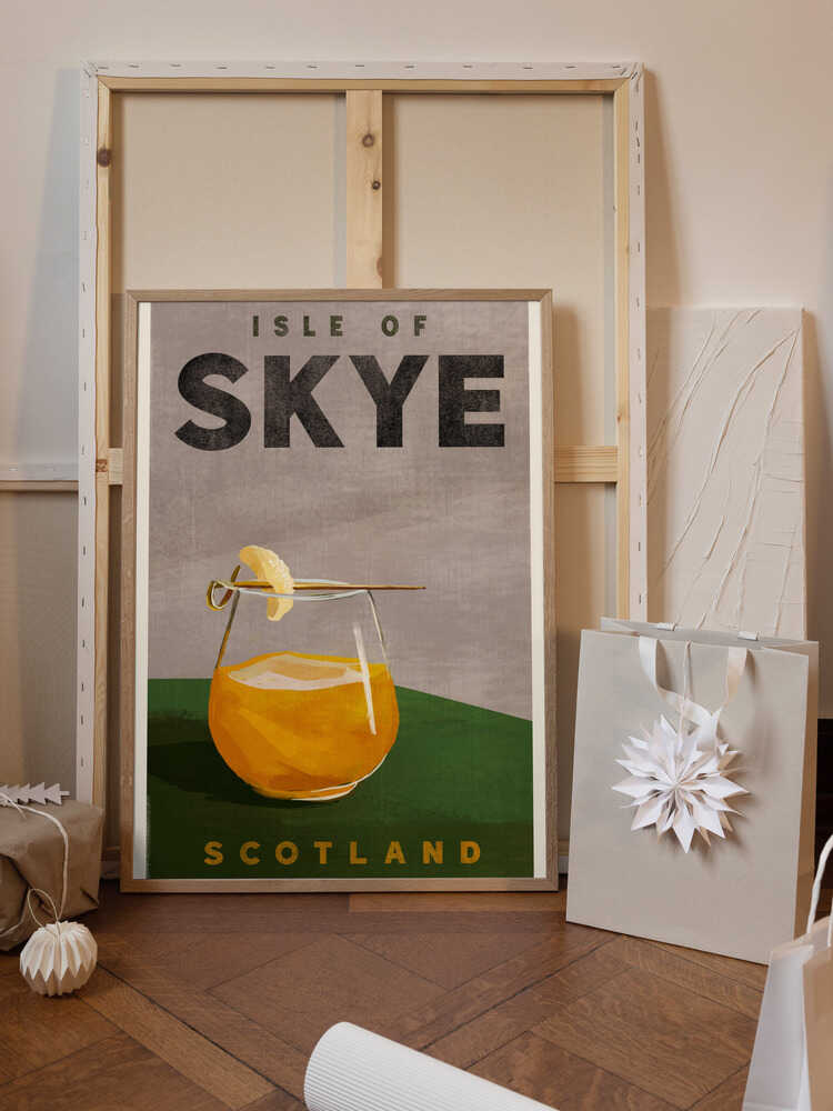 Isle Of Skye Scotland Scotch Cocktail Travel Poster