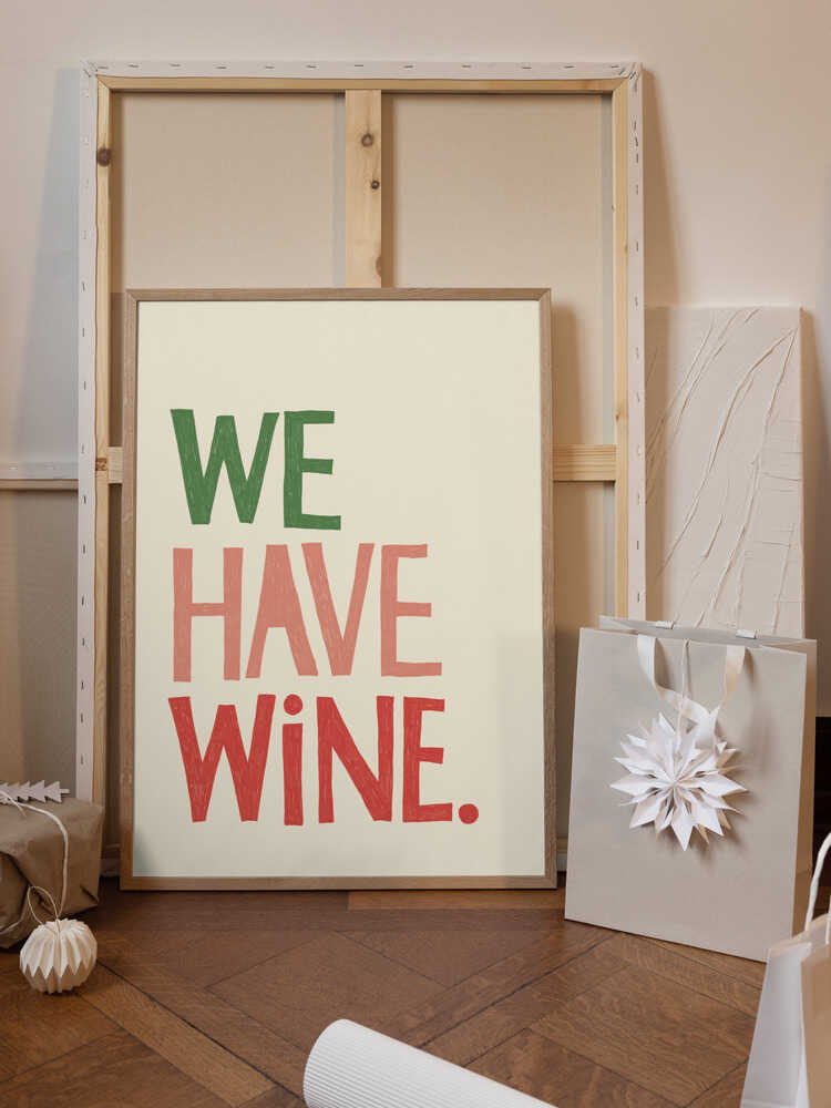 'We Have Wine' Typography Text