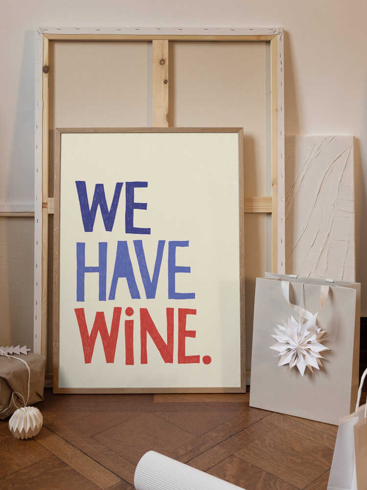 'We Have Wine' Typography Text