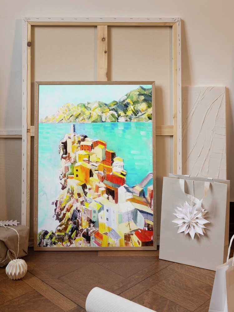 Colourful Town By The Mediterranean Sea, Italy Wall Art