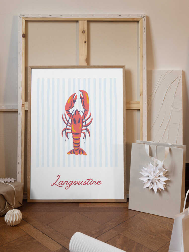 Vibrant Illustration Of A Langoustine