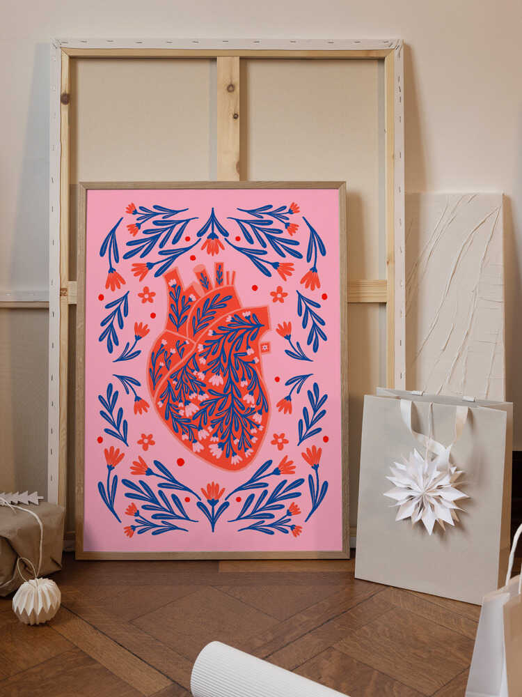 Floral Anatomical Heart