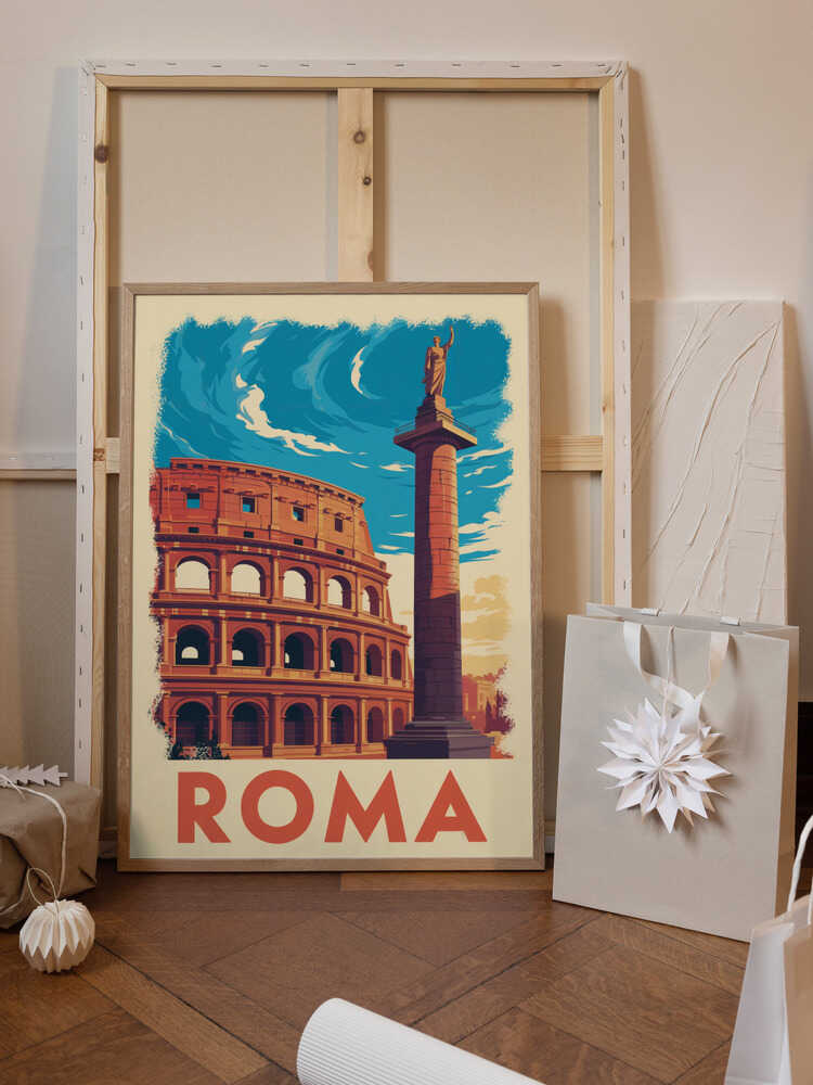 Roma Vintage Travel Poster