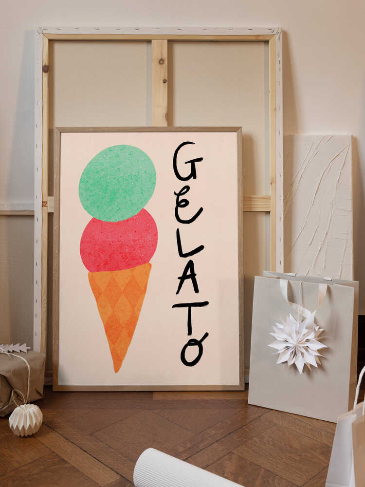 Gelato Italy Ice Cream Typography Poster