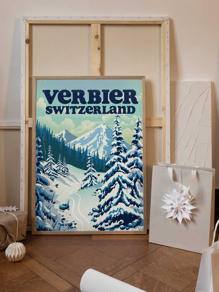 Verbier Switzerland Ski Poster