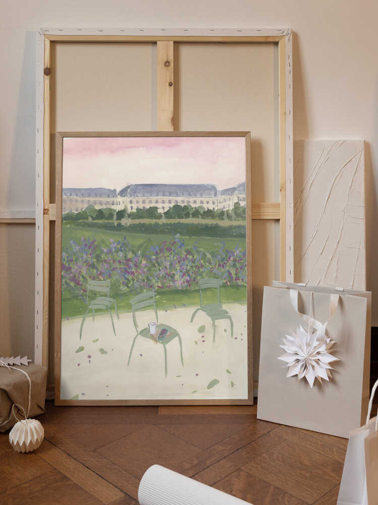 Paris Garden Watercolor Illustration