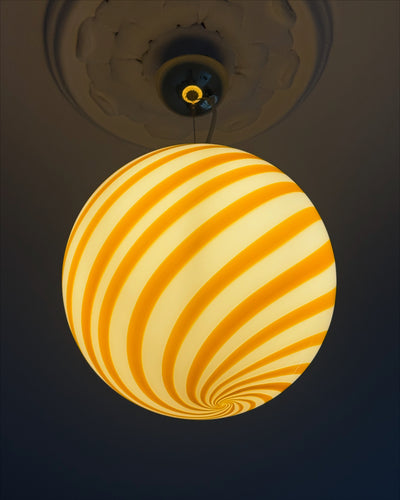 Murano Candy pendant yellow/white swirl D: 30 cm