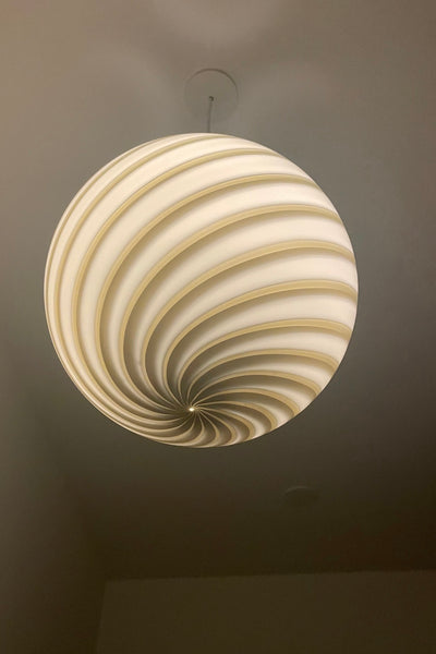 Murano round swirl gray brown ceiling lamp pendant D: 30 cm