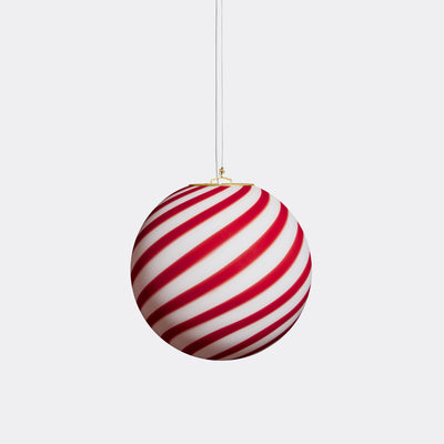 Murano Candy pendant bordeaux red/white swirl D:30 cm