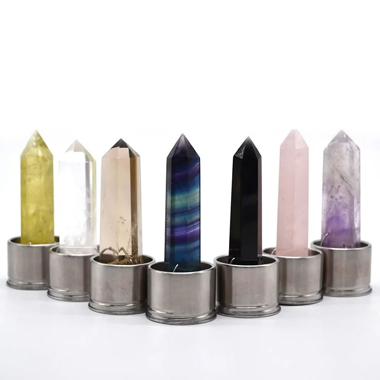 Natural energy crystal column glass spa cup crystal water bottle