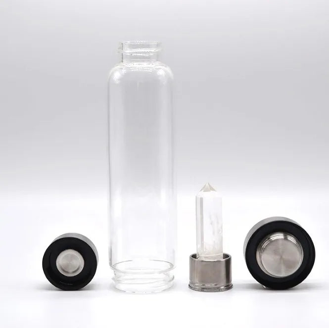 Natural energy crystal column glass spa cup crystal water bottle