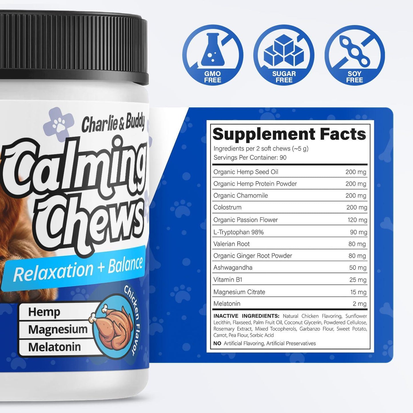 Calming Chews for Dogs Dog Anxiety Relief Promote Relaxation Dog Calming Chews