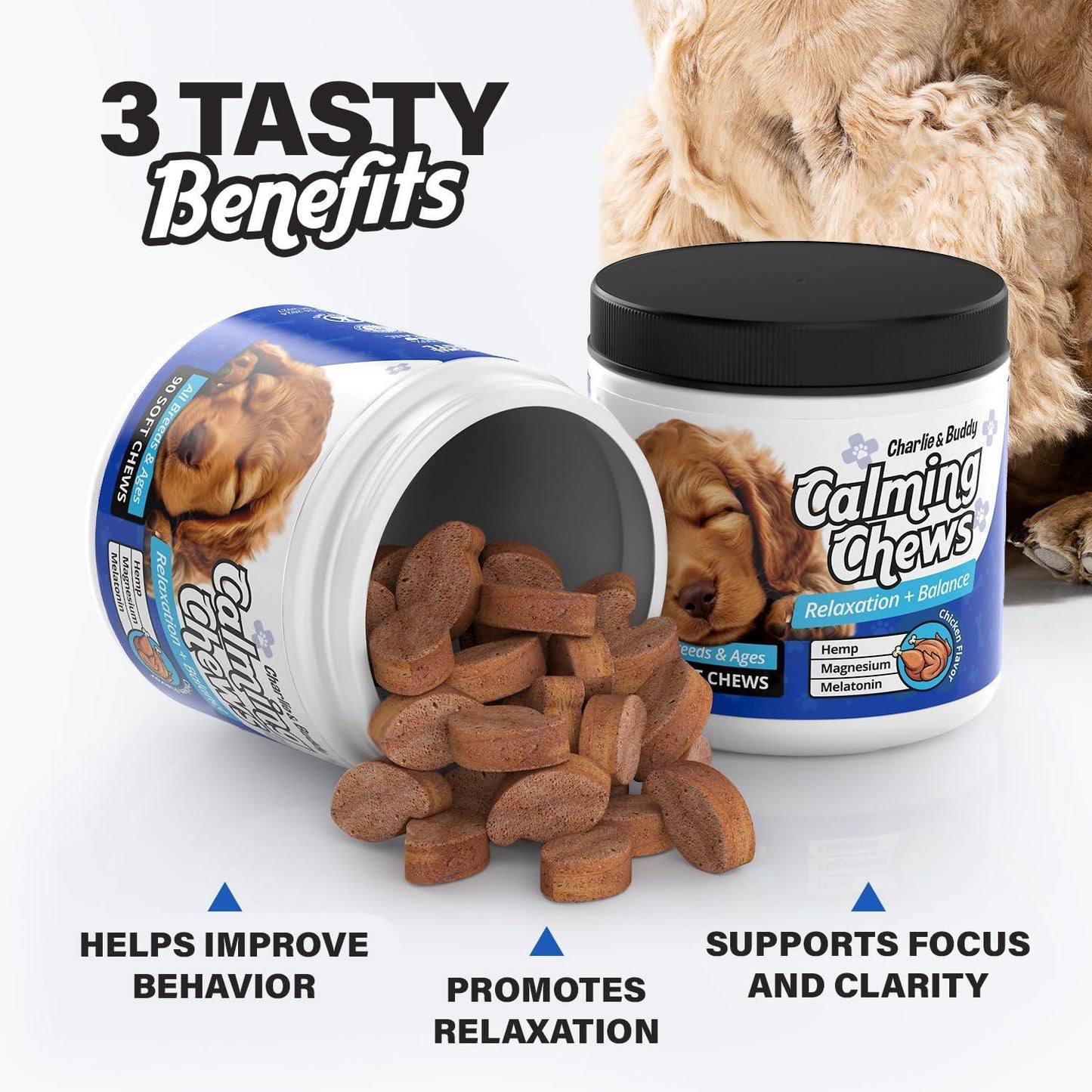 Calming Chews for Dogs Dog Anxiety Relief Promote Relaxation Dog Calming Chews