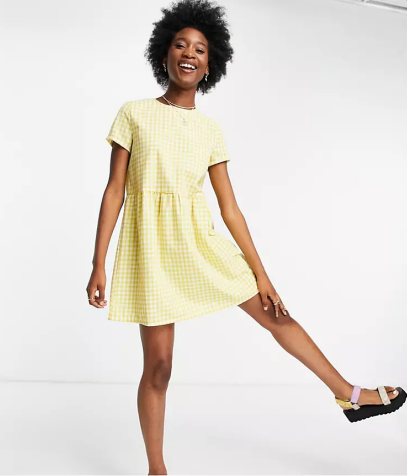 Daisy Street mini smock dress in gingham