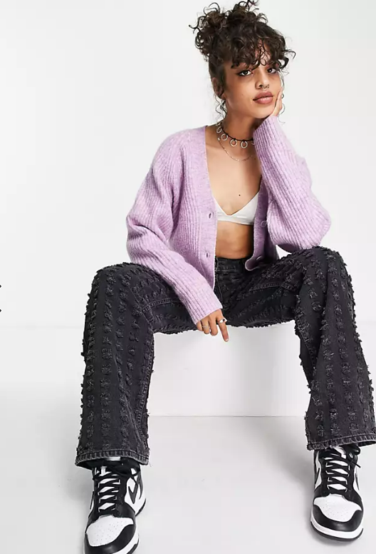 Weekday Sway cardigan in pink