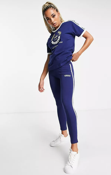 South Beach high waisted wide rib leggings in mink