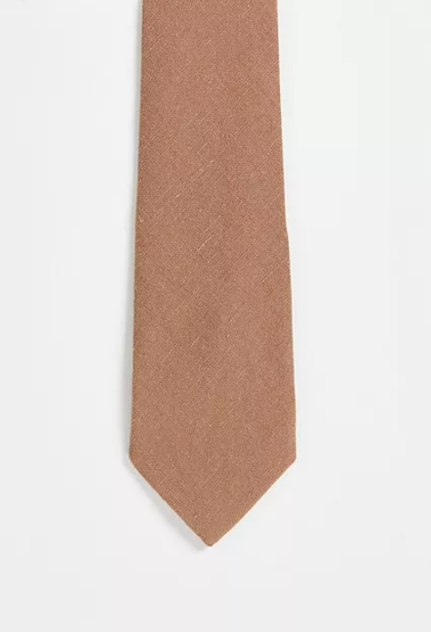 River Island texture tie in rust