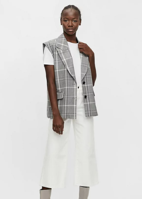 Object tailored waistcoat co-ord in grey check - GREY