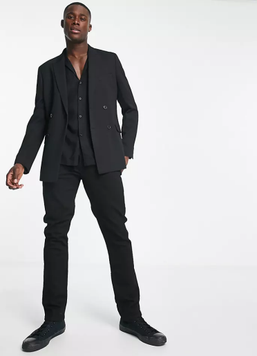 Topman stretch slim jeans in black