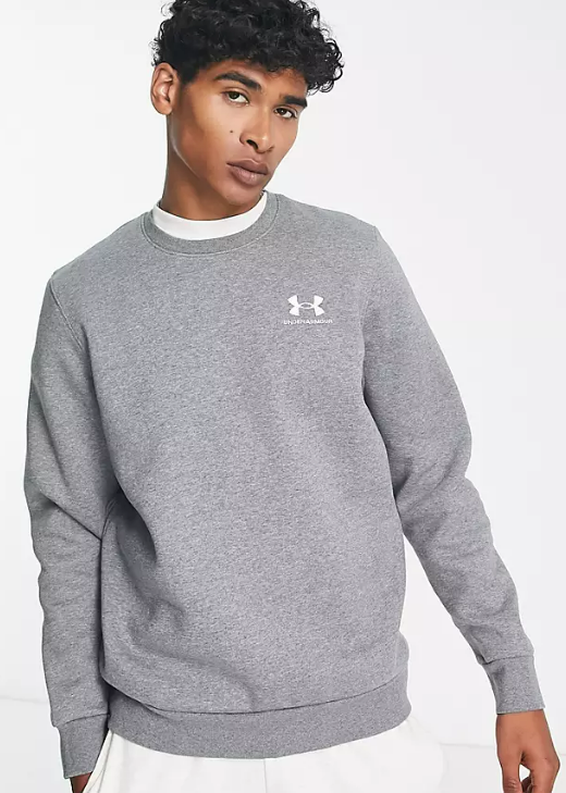 Under Armour Training Essential fleece sweatshirt in grey