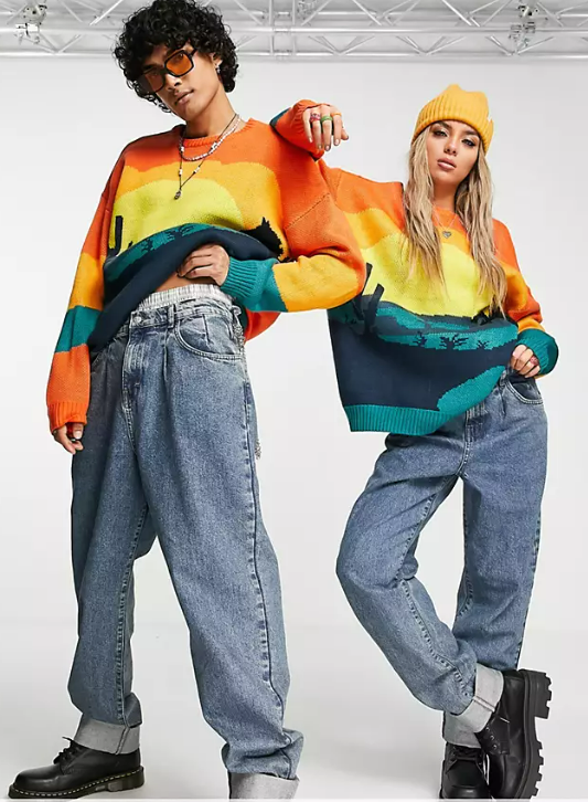 Reclaimed Vintage inspired '83 unisex relaxed fit jean in washed blue