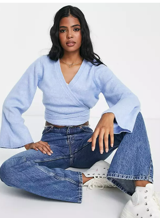 Miss Selfridge kimono cardigan in blue