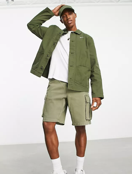 Nike life premium chore jacket in green