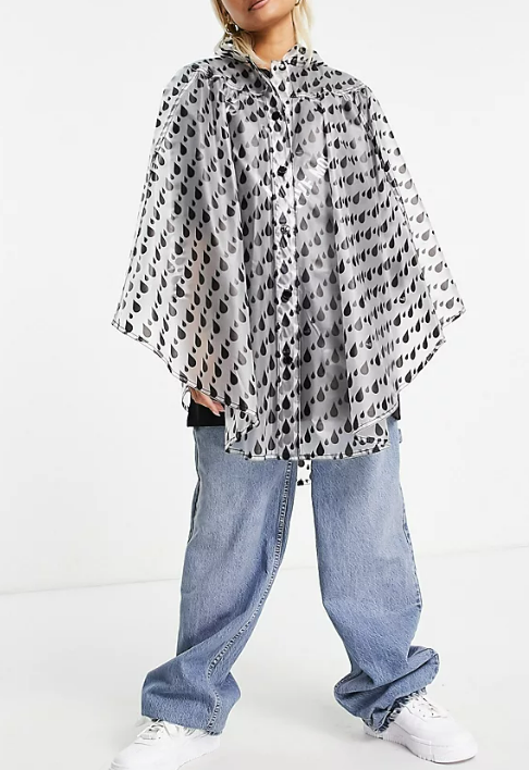 Love Moschino allover raindrop waterproof poncho