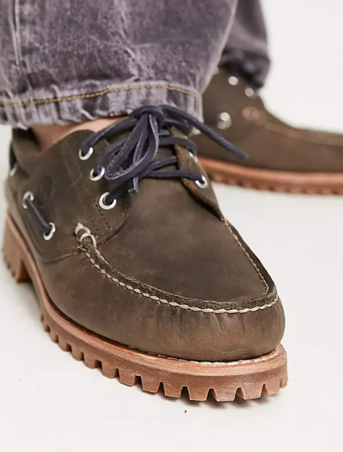 Timberland Authentics 3 eye classic boat shoes in khaki