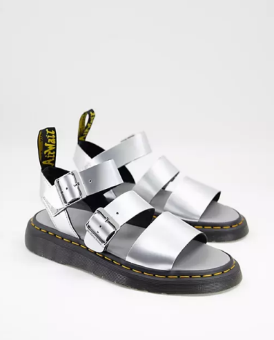 Dr Martens Gryphon sandals in silver