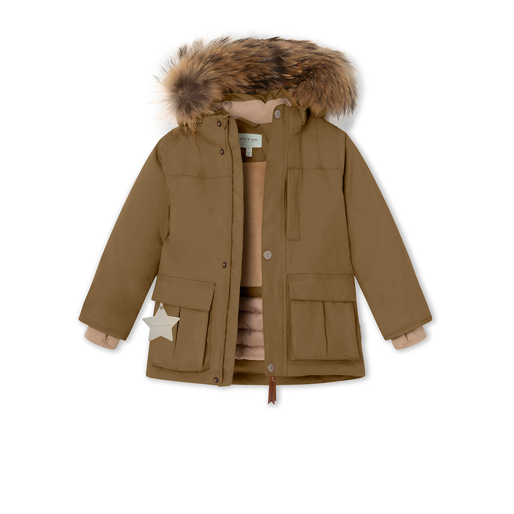Lumignon original ♥ tweed fur snow jacket【ブラック