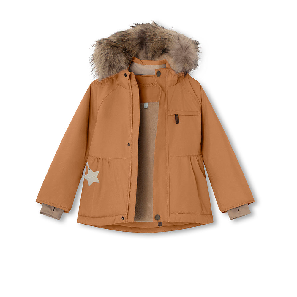 MATBRIDDINE Winterjacke mit Fleecefutter und Fellbesatz. GRS